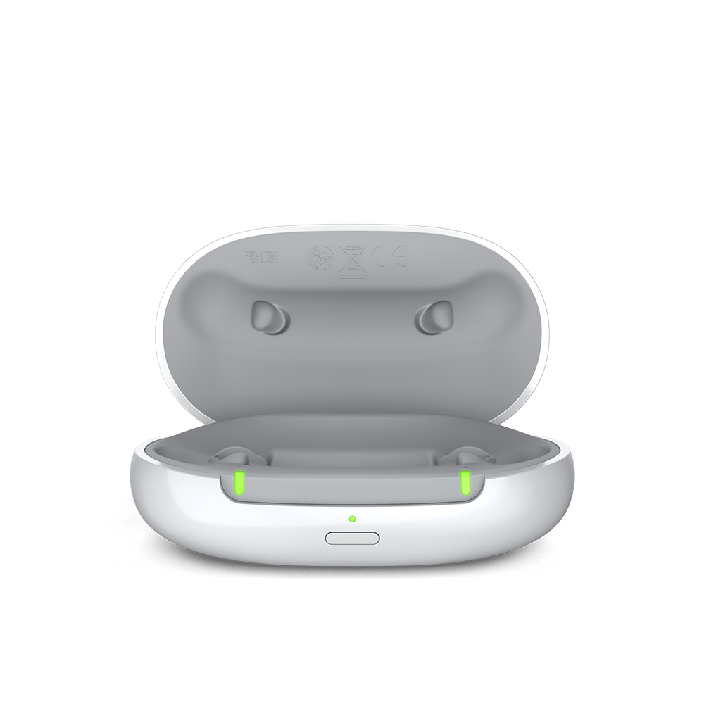 signia charge&go ix silk charging case open