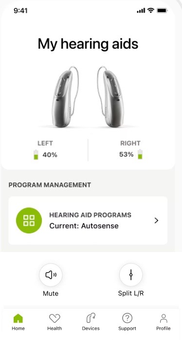 myphonak app status information